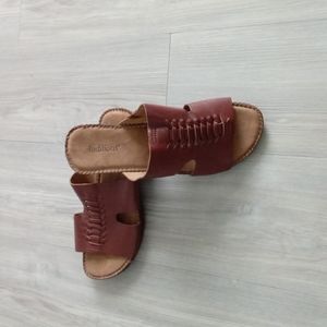 Brown heeled sandals by Auditions  size 10W